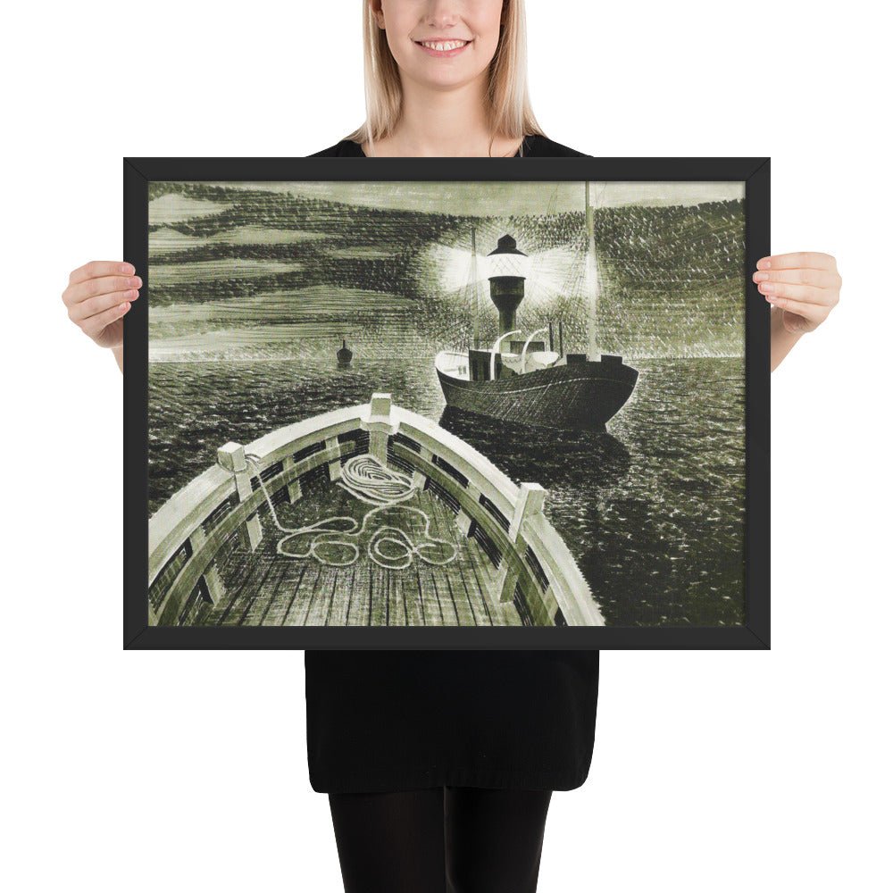1940 Duty Boat by Eric Ravilious, Framed poster
