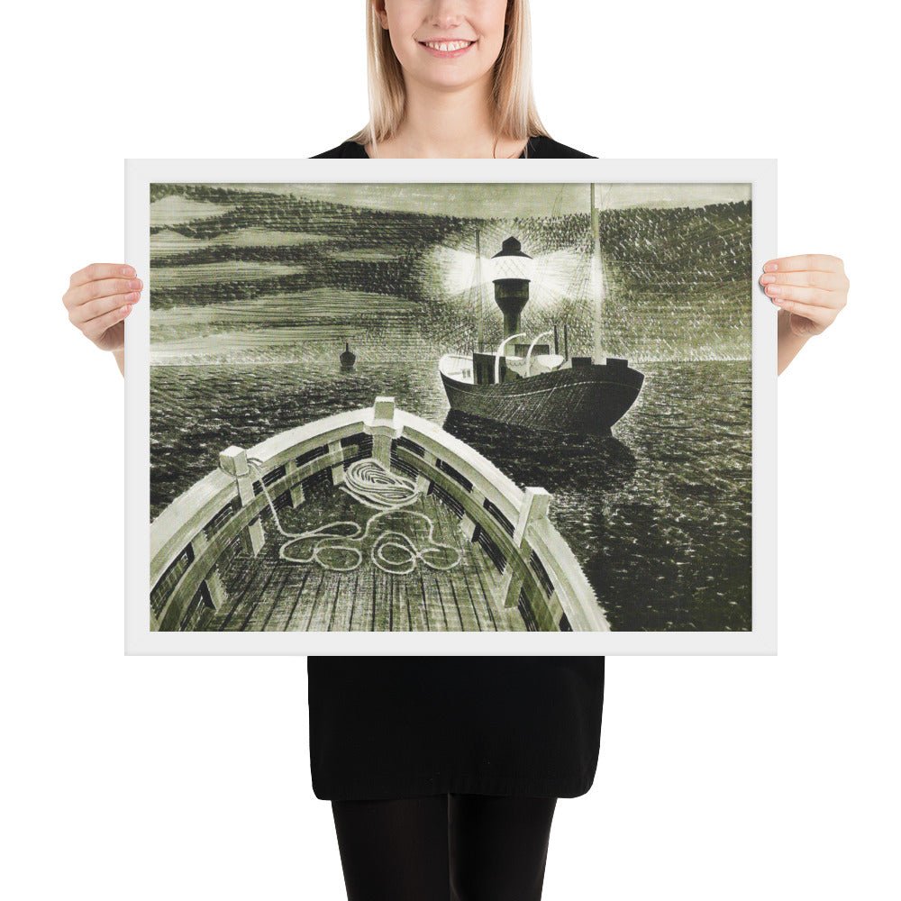 1940 Duty Boat by Eric Ravilious, Framed poster