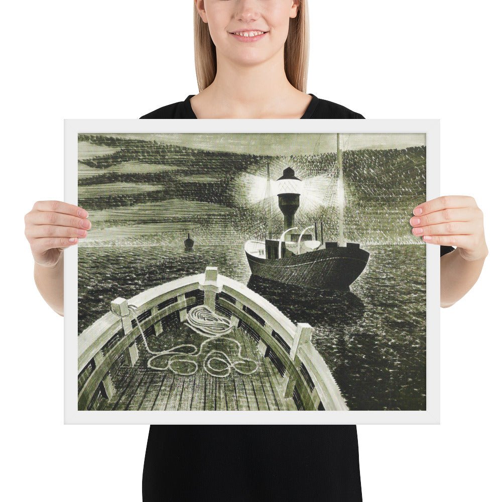 1940 Duty Boat by Eric Ravilious, Framed poster