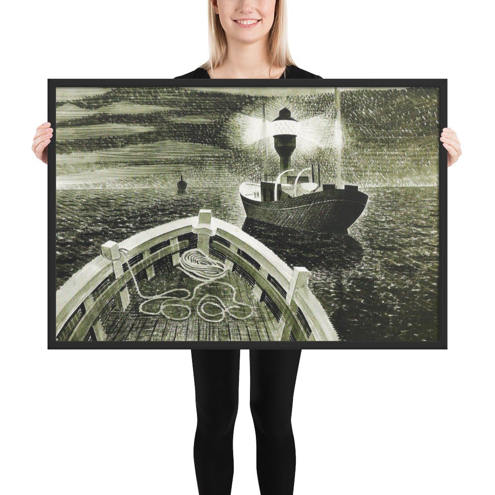 1940 Duty Boat by Eric Ravilious, Framed poster