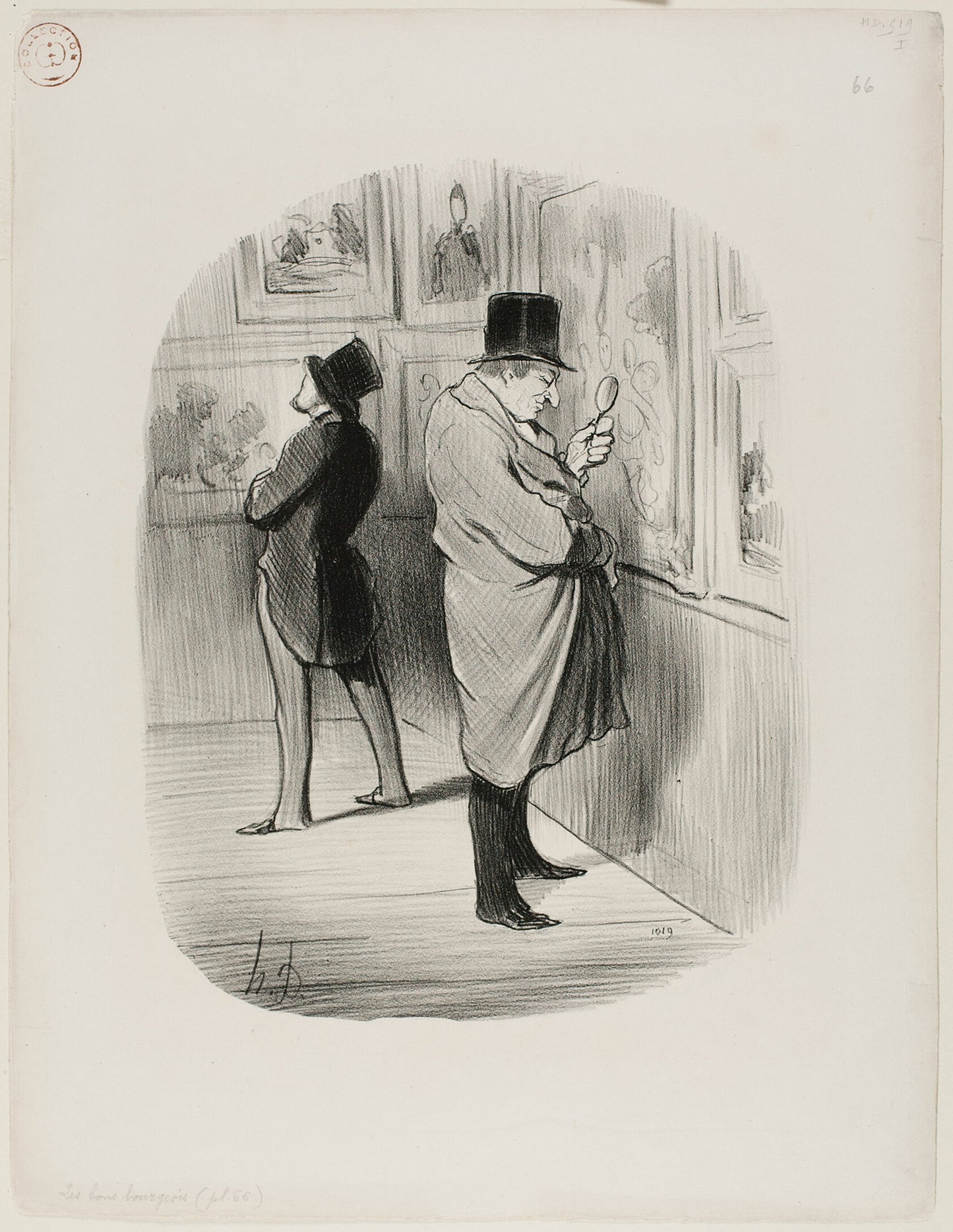A True Art Lover, plate 66 from Les Bons Bourgeois - Honoré Victorin Daumier, Poster Print Wall Art