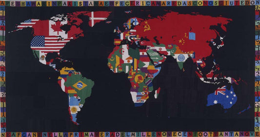 Alighiero e Boetti - Map of the World, modernist poster print A2 poster print