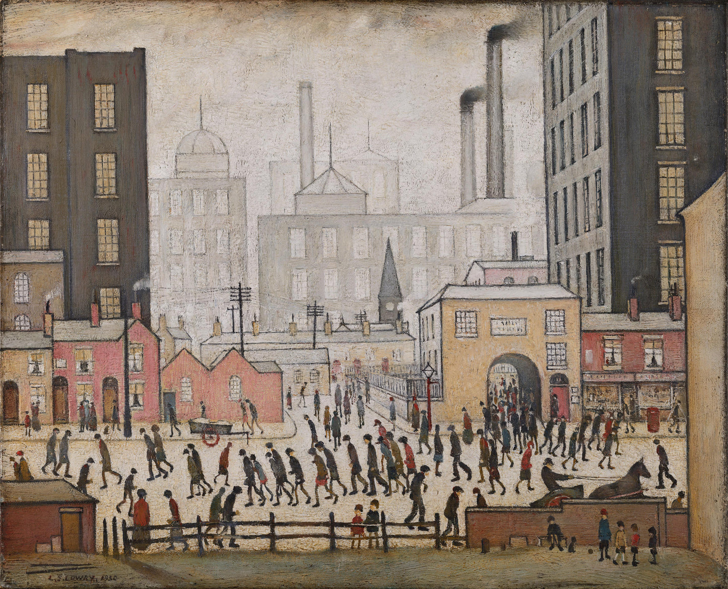 Coming from the Mill (1930) by L S Lowry