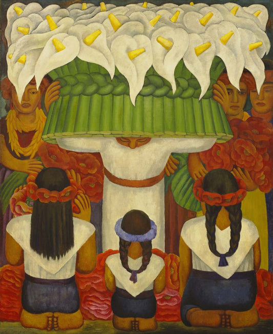 Diego Rivera - Flower Festival Feast of Santa Anita, modernist poster print A2 poster print