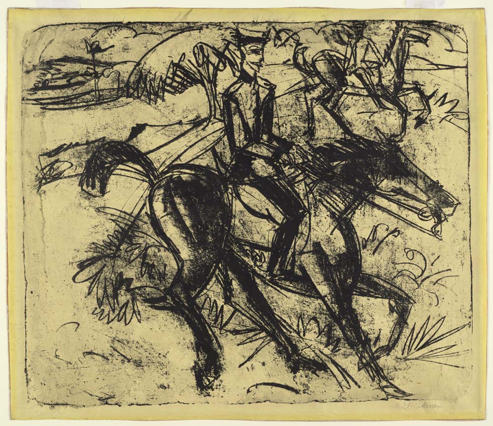 Ernst Ludwig Kirchner - Evening Patrol, modernist poster print A2 poster print