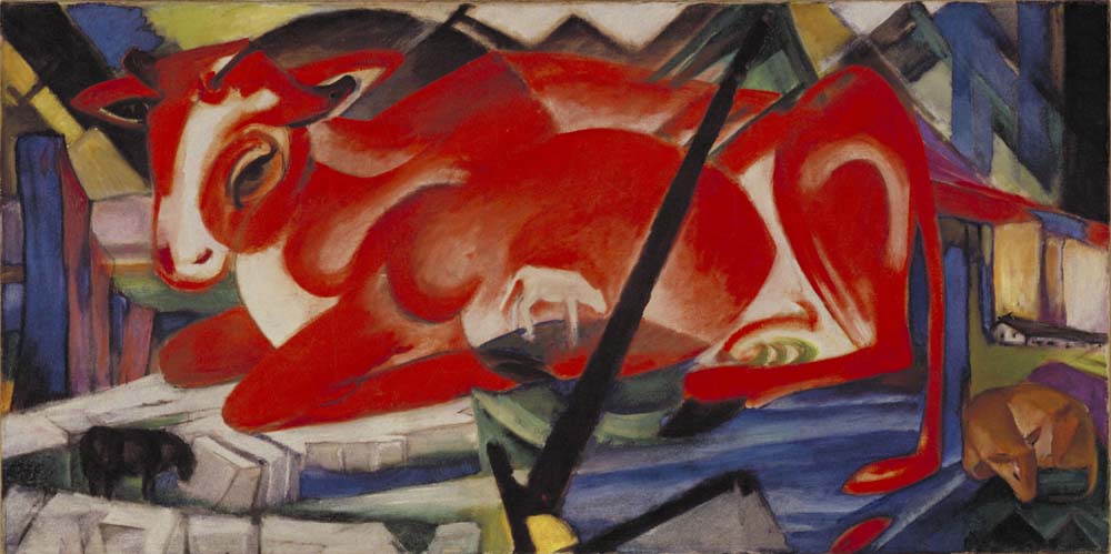 Franz Marc - The World Cow, modernist poster print A2 poster print