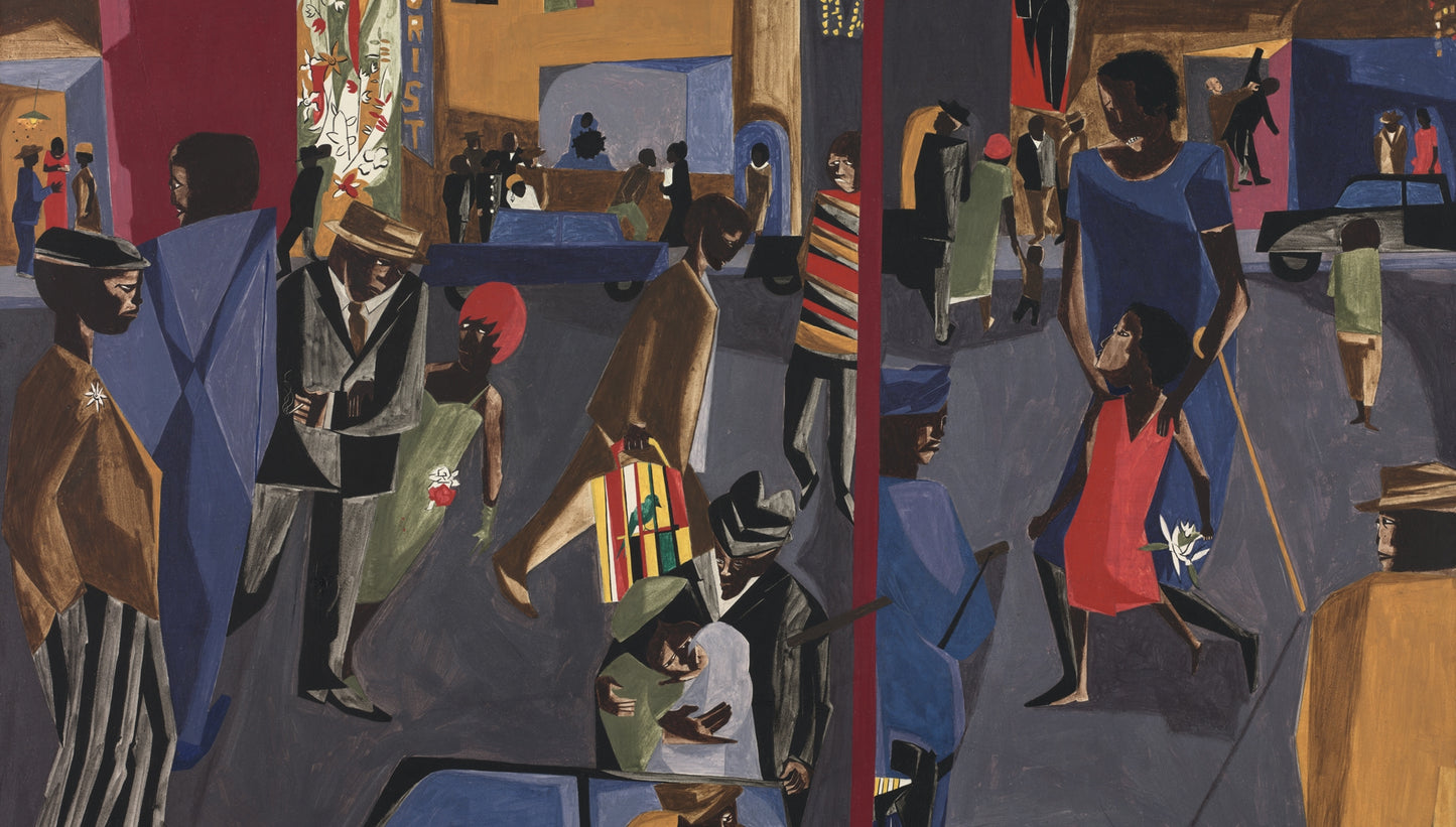 Fulton and Nostrand (African American Street Life, Brooklyn NY) by Jacob Lawrence