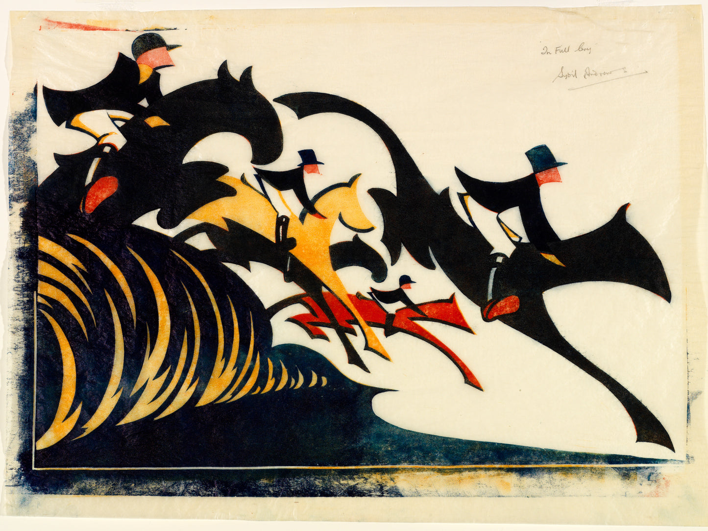Sybil Andrews - In Full Cry (Horse Racing, Steeplechase), modernist poster print
