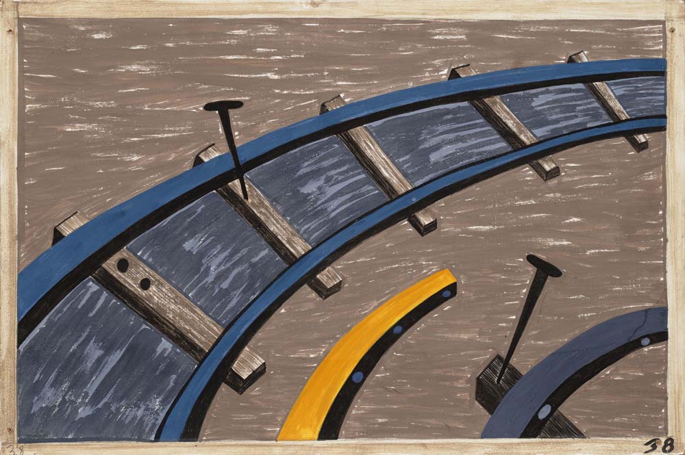 Jacob Lawrence - They also worked in large numbers on the railroad A2 poster print