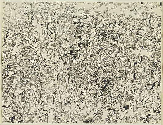 Jean Dubuffet - Ties and Whys Landscape with Figures, modernist poster print A2 poster print