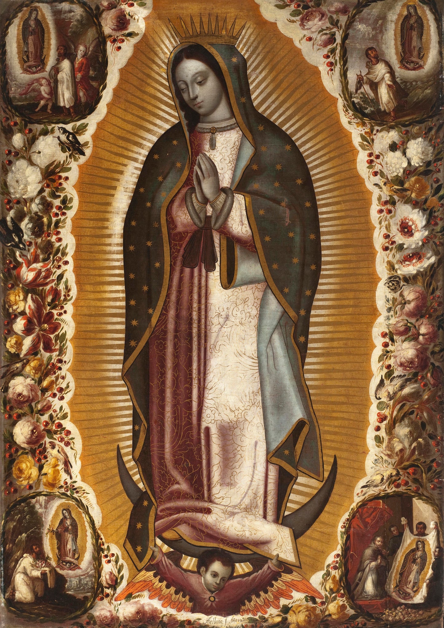 Virgin_of_Guadalupe nu Manuel_de_Arellano, Poster Print Wall Art