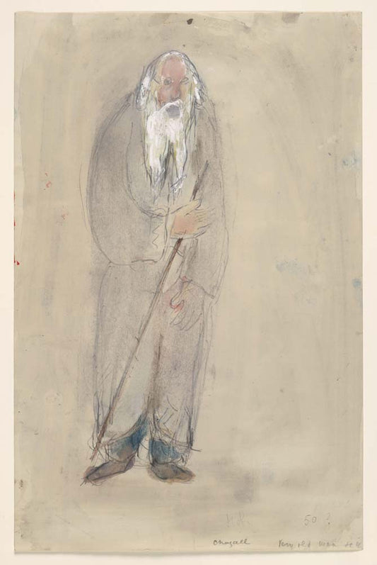 Marc Chagall - A Very Old Man, costume design for Aleko, modernist poster print A2 poster print