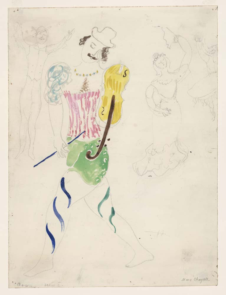 Marc Chagall - Clown, costume design for Aleko, modernist poster print A2 poster print