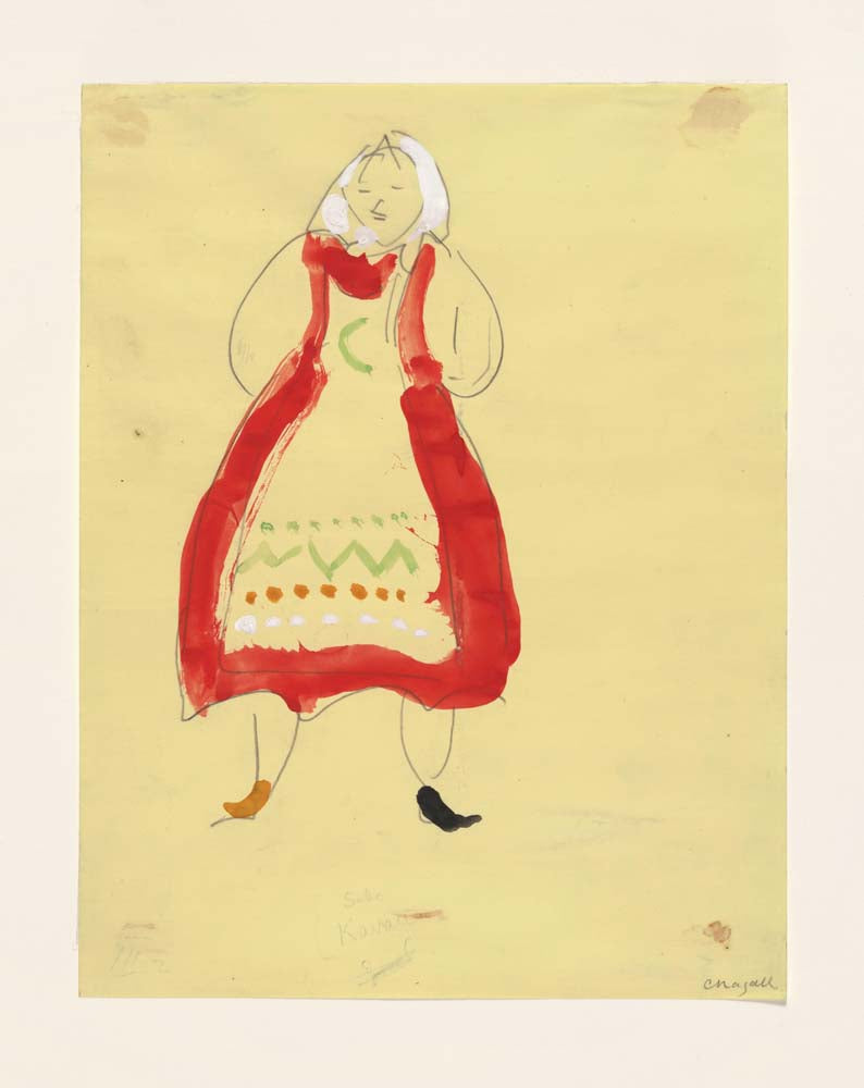Marc Chagall - Costume for Peasant, costume design for Aleko, modernist poster print A2 poster print