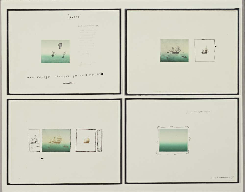Marcel Broodthaers - Journal d'un voyage utopique, modernist poster print A2 poster print