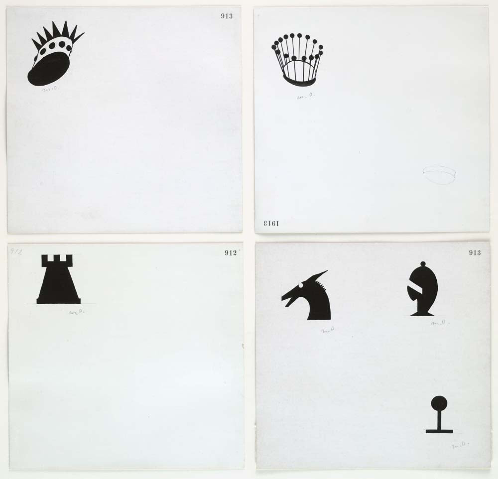 Marcel Duchamp - Designs for Chessman, modernist poster print A2 poster print