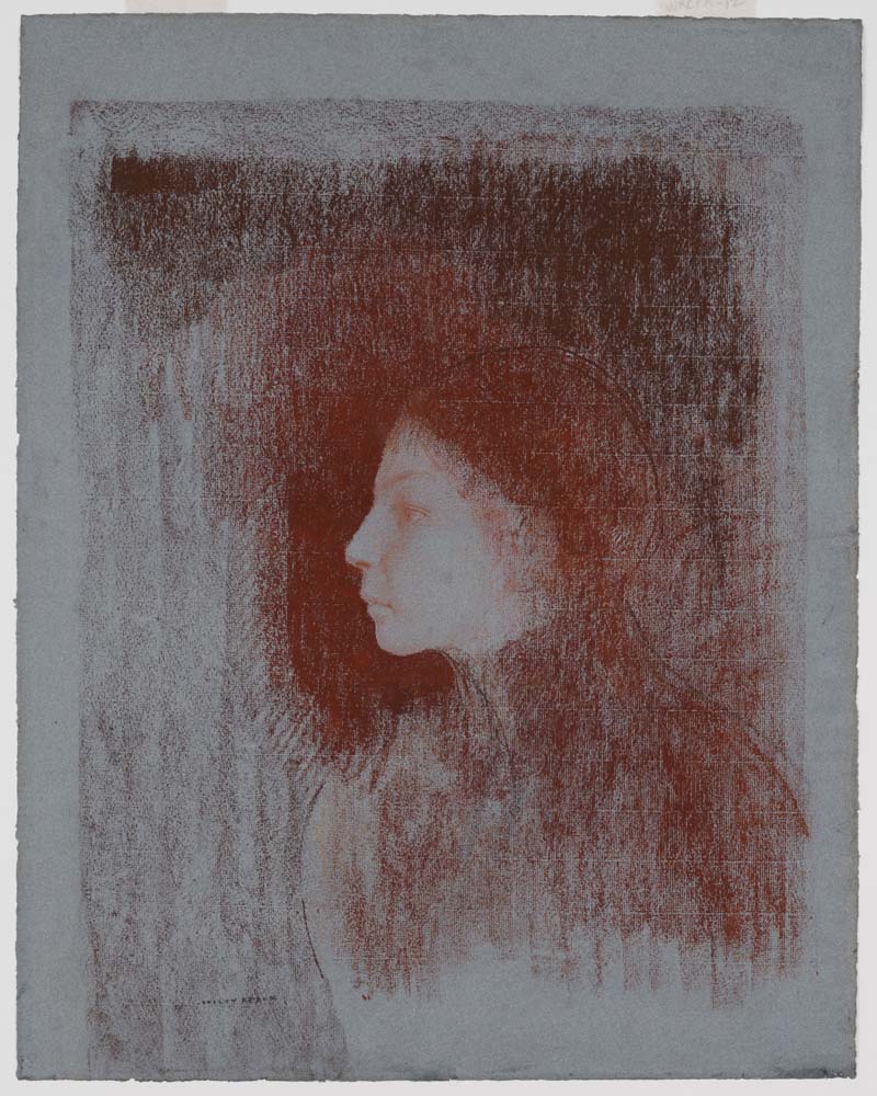 Odilon Redon - Portrait of a Youth from Left, modernist poster print A2 poster print