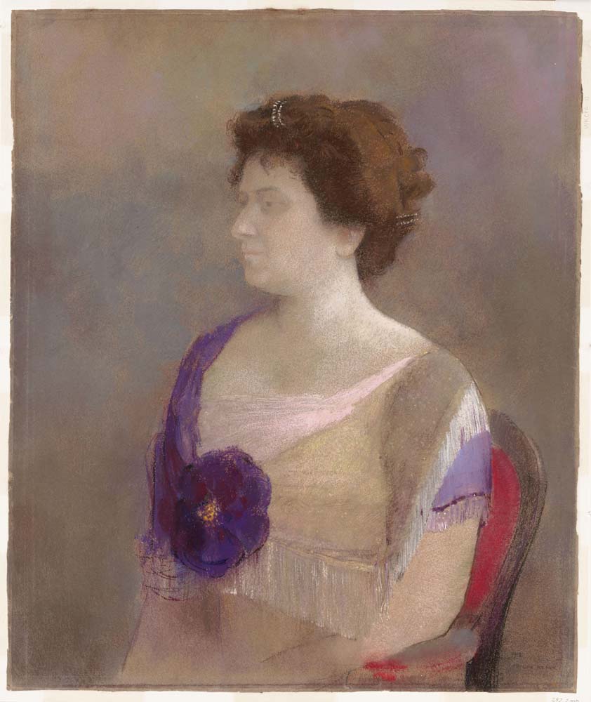 Odilon Redon - Woman with Flower Corsage, modernist poster print A2 poster print