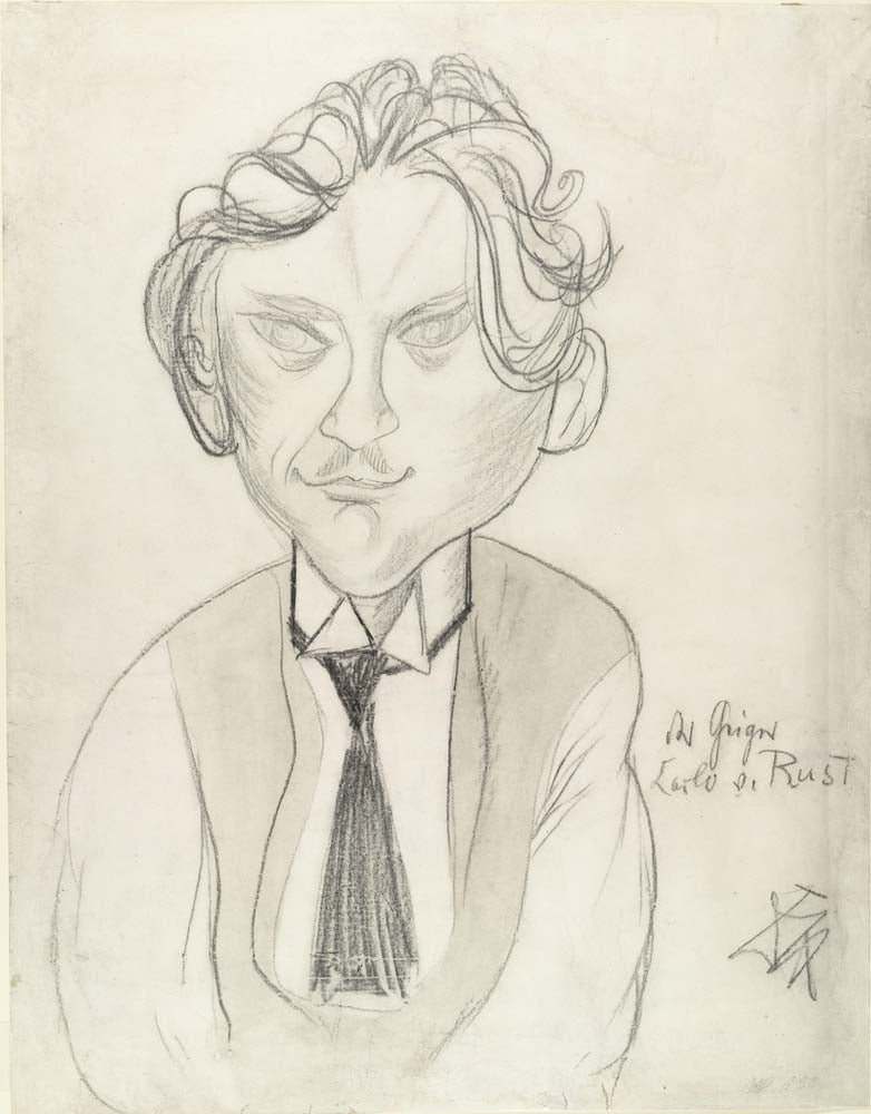 Otto Dix - Portrait of Violinist Laslo von Rust, modernist poster print A2 poster print