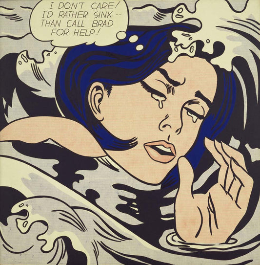 Roy Lichtenstein - Drowning Girl, modernist poster print A2 poster print