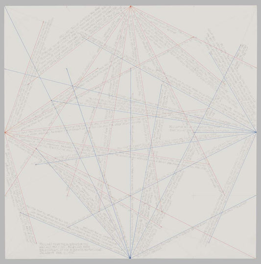 Sol LeWitt - Red Lines from the Midpoints, modernist poster print A2 poster print