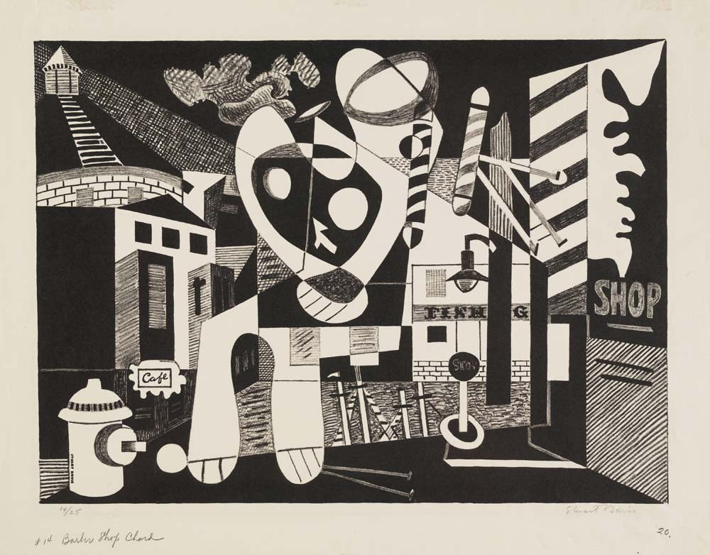 Stuart Davis - Barber Shop Chord, modernist poster print A2 poster print