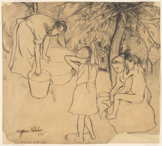 Suzanne Valadon -  Children's Bath in the Garden, modernist poster print A2 poster print