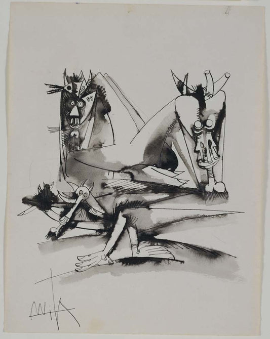 Wifredo Lam - Untitled, modernist poster print A2 poster print