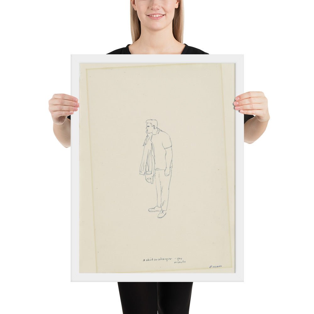 A shirt on a hanger by Erwin Wurm, Framed poster