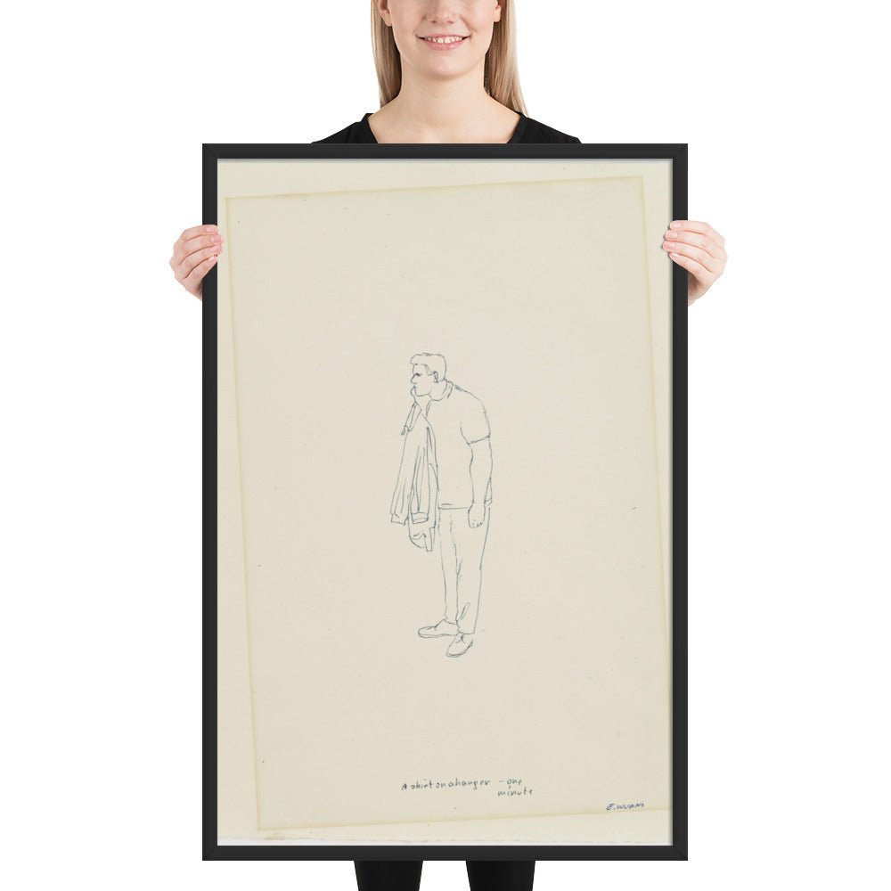 A shirt on a hanger by Erwin Wurm, Framed poster