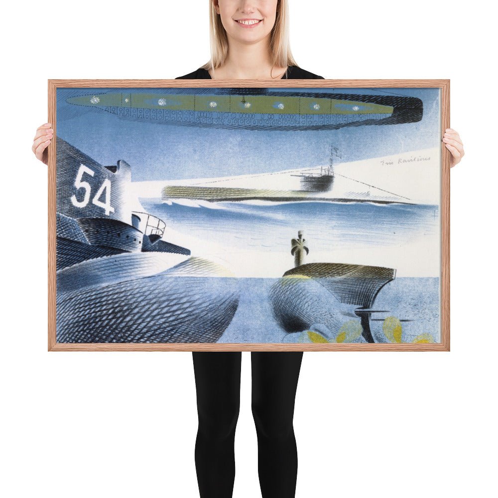 Aspects of Submarines by Eric Ravilious, Framed poster