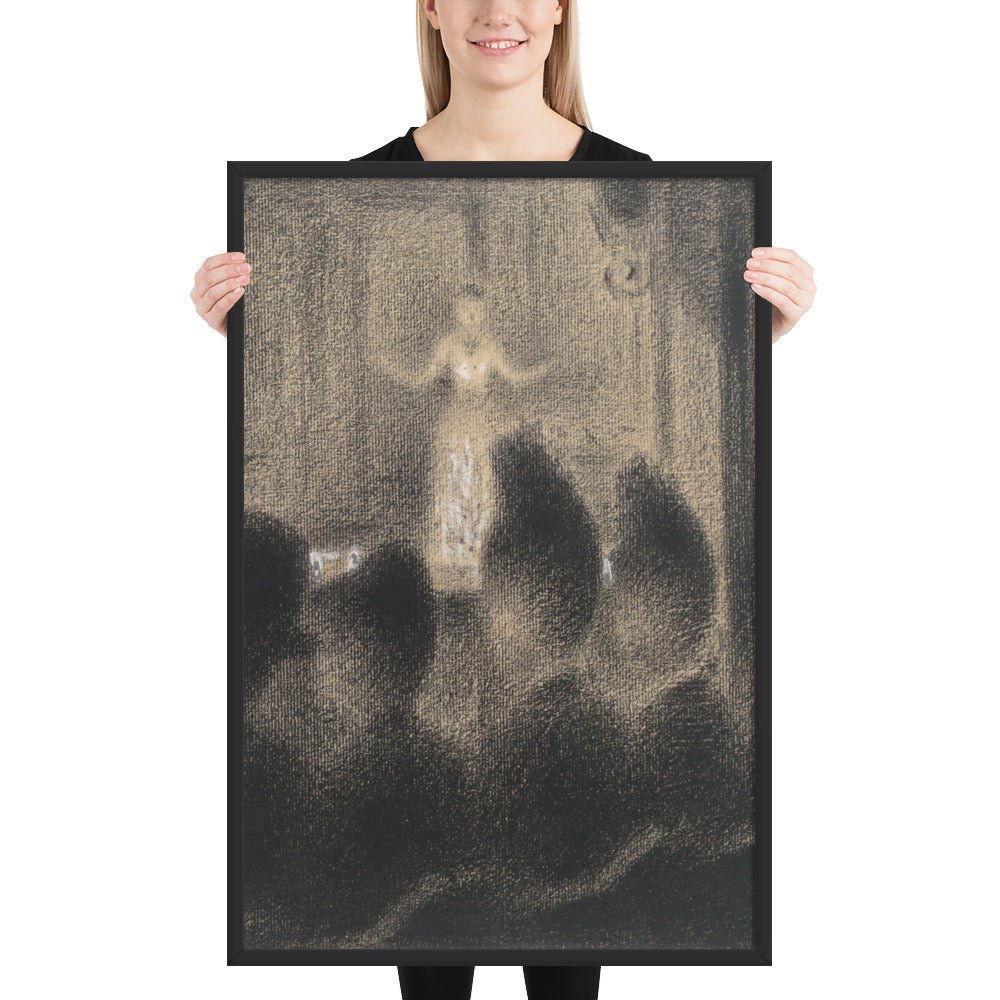 At the Concert Européen by Georges-Pierre Seurat, Framed poster