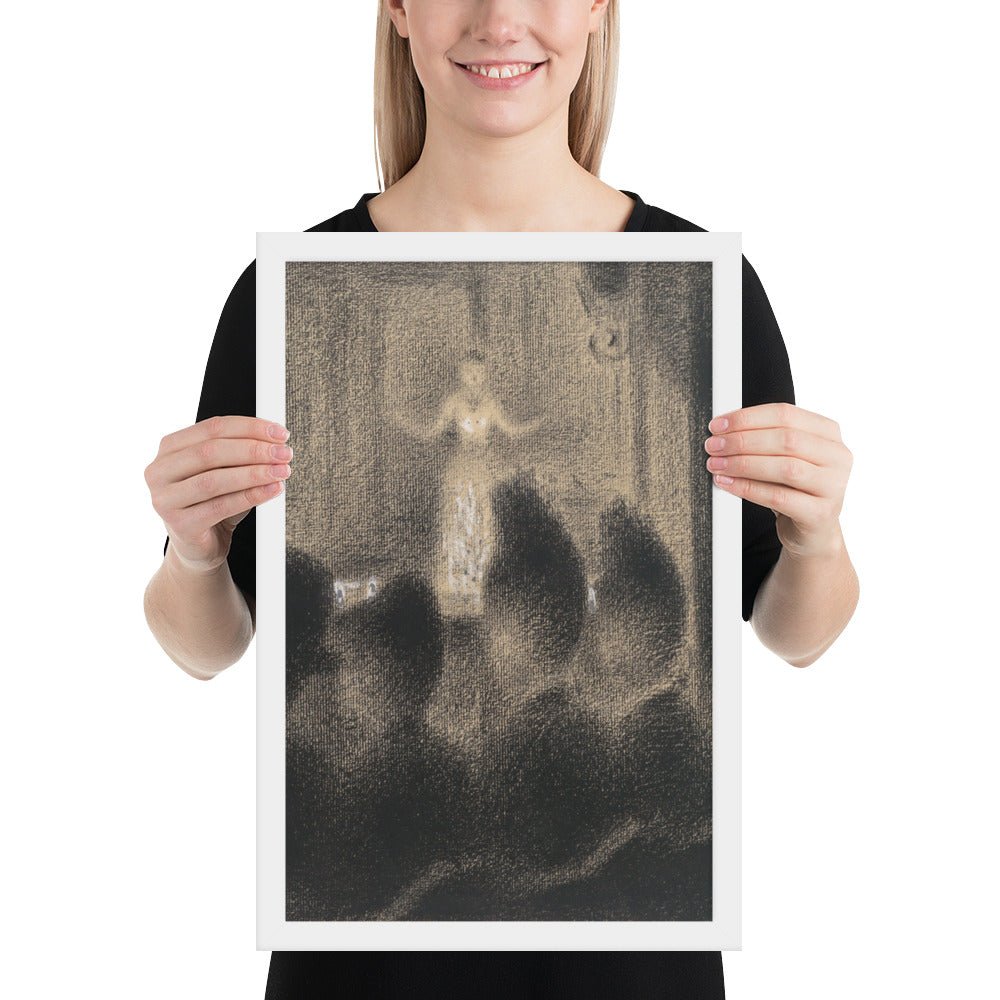 At the Concert Européen by Georges-Pierre Seurat, Framed poster