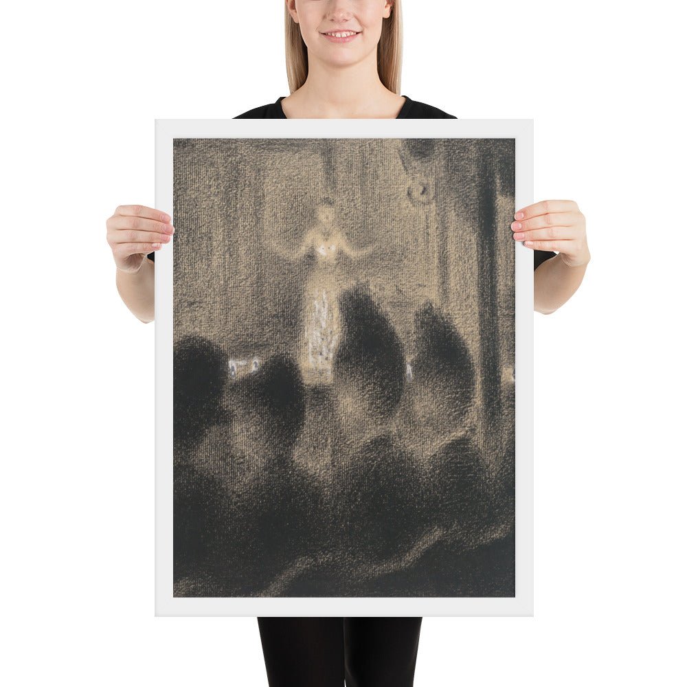 At the Concert Européen by Georges-Pierre Seurat, Framed poster