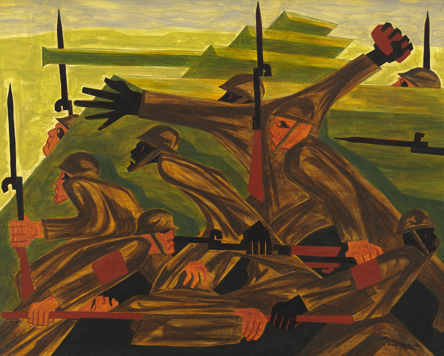 The beachhead, War Series by Jacob Lawrence