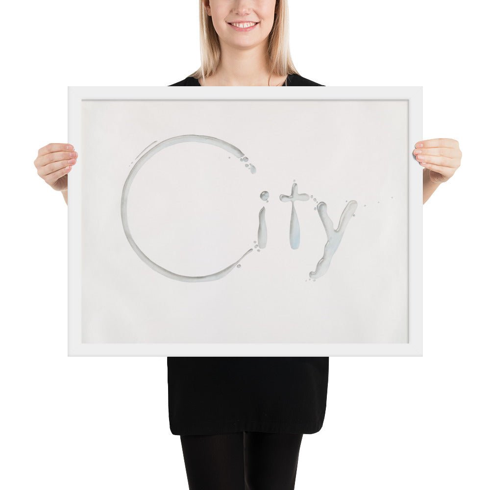 City by Edward Ruscha, Framed poster