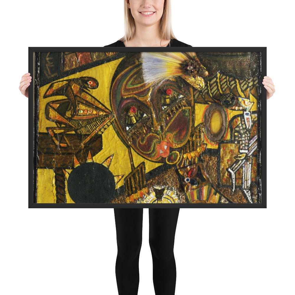 Dada Portrait of Berenice Abbott by Baroness Elsa von Freytag-Loringhoven, Framed poster