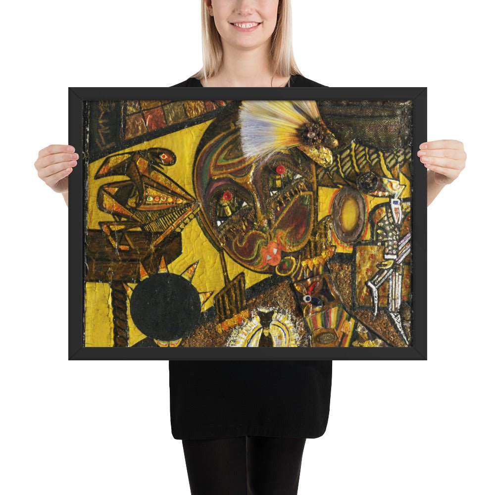 Dada Portrait of Berenice Abbott by Baroness Elsa von Freytag-Loringhoven, Framed poster