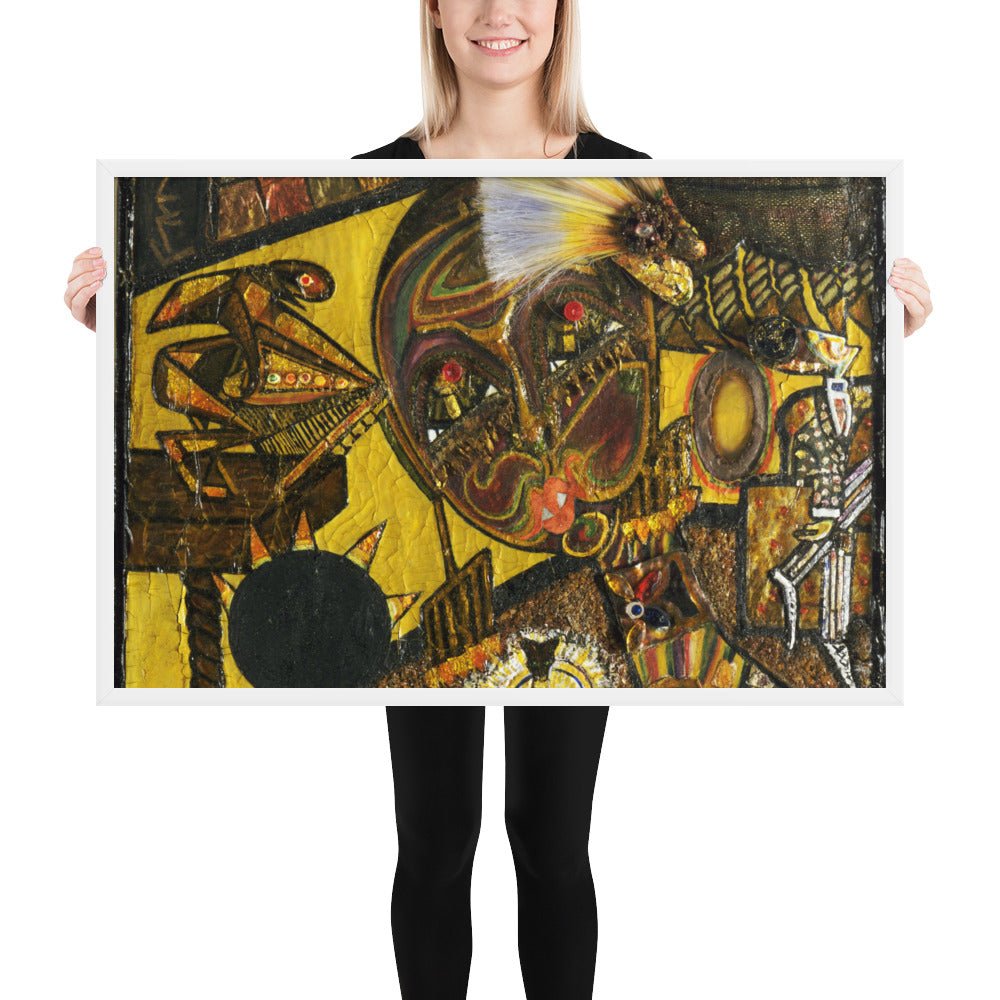 Dada Portrait of Berenice Abbott by Baroness Elsa von Freytag-Loringhoven, Framed poster