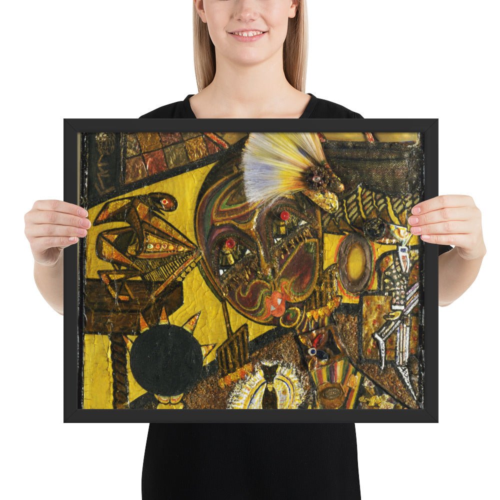 Dada Portrait of Berenice Abbott by Baroness Elsa von Freytag-Loringhoven, Framed poster