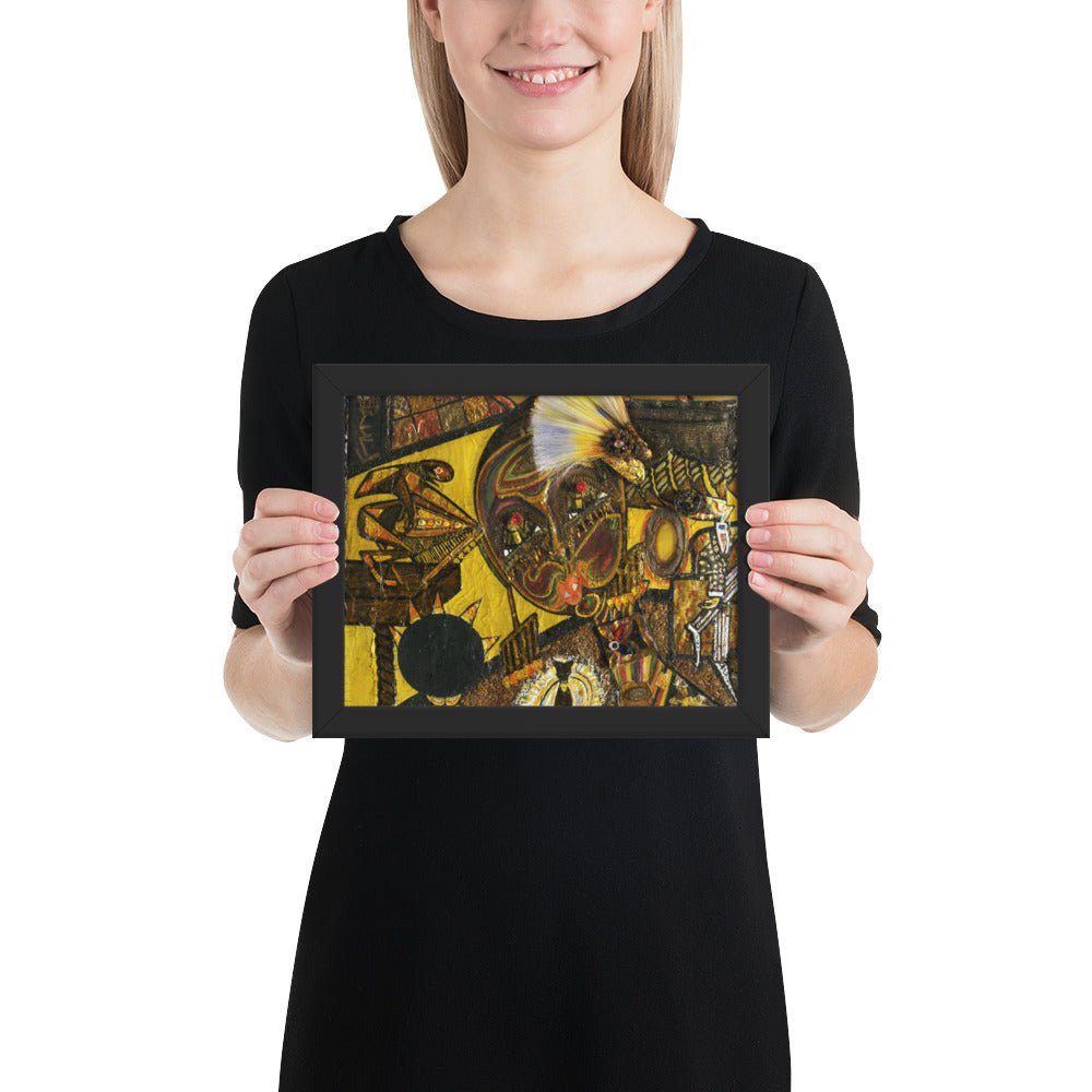 Dada Portrait of Berenice Abbott by Baroness Elsa von Freytag-Loringhoven, Framed poster
