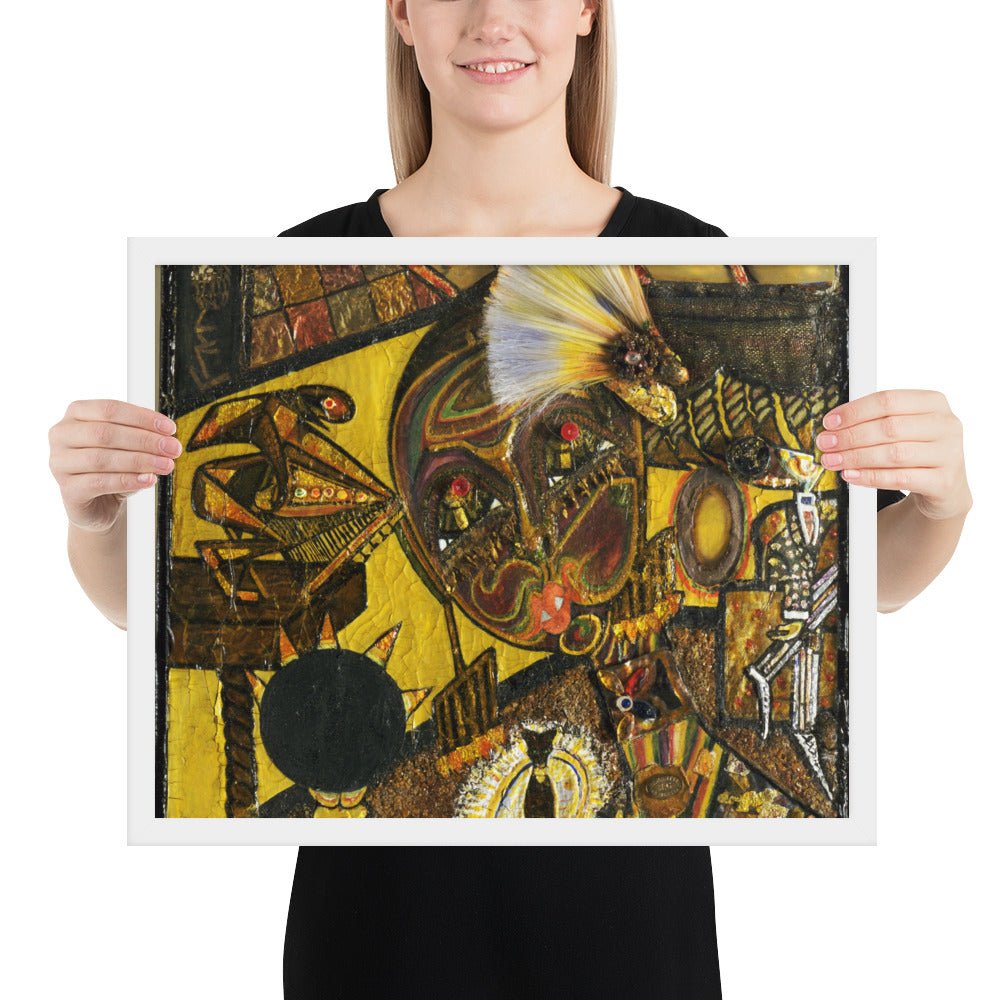 Dada Portrait of Berenice Abbott by Baroness Elsa von Freytag-Loringhoven, Framed poster