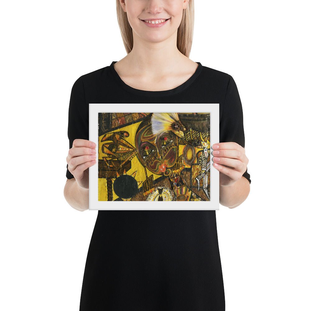 Dada Portrait of Berenice Abbott by Baroness Elsa von Freytag-Loringhoven, Framed poster