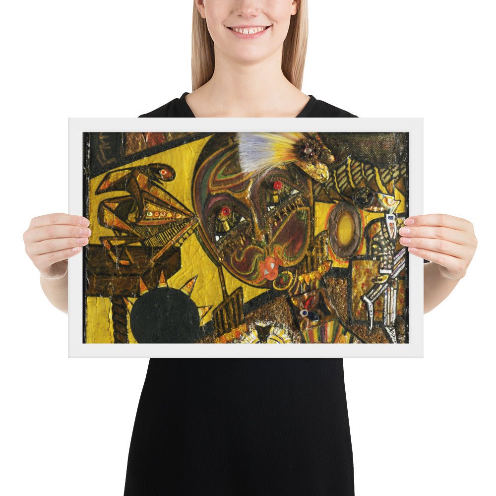 Dada Portrait of Berenice Abbott by Baroness Elsa von Freytag-Loringhoven, Framed poster