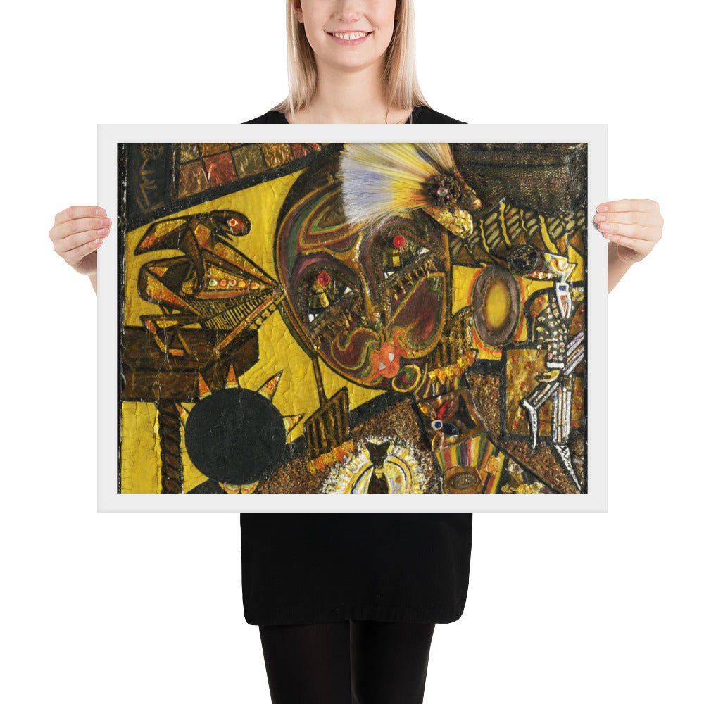 Dada Portrait of Berenice Abbott by Baroness Elsa von Freytag-Loringhoven, Framed poster