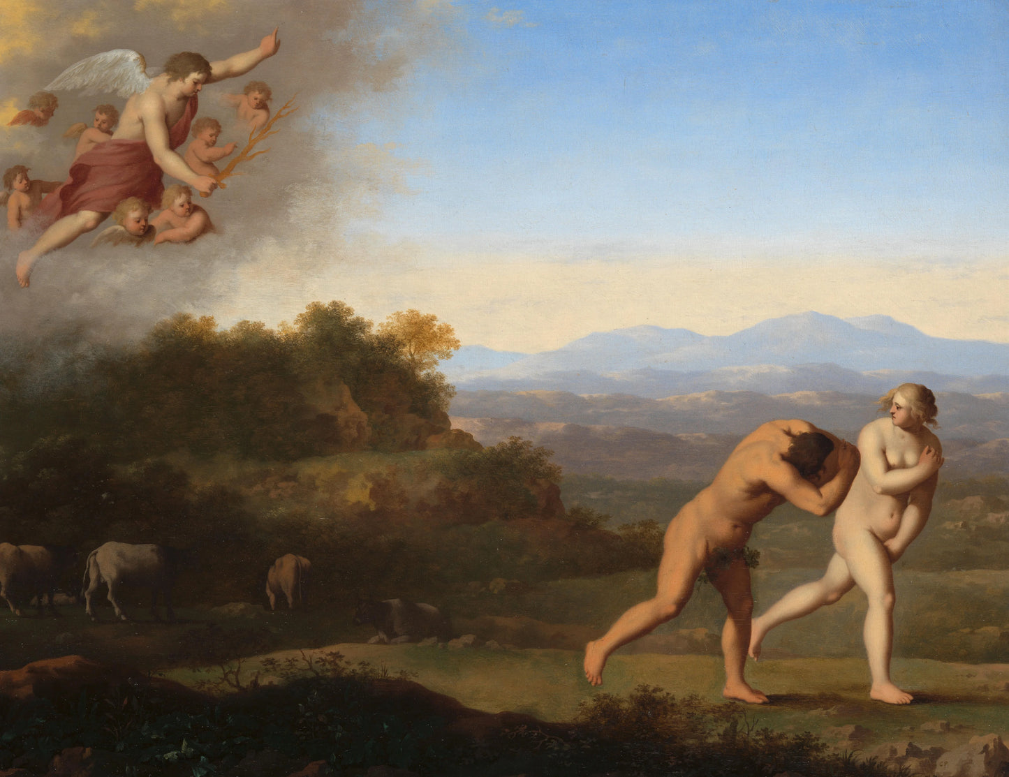 The Expulsion from Paradise – Cornelis van Poelenburch (signed by artist) Vintage Landscape Art Print | Wall Art Poster