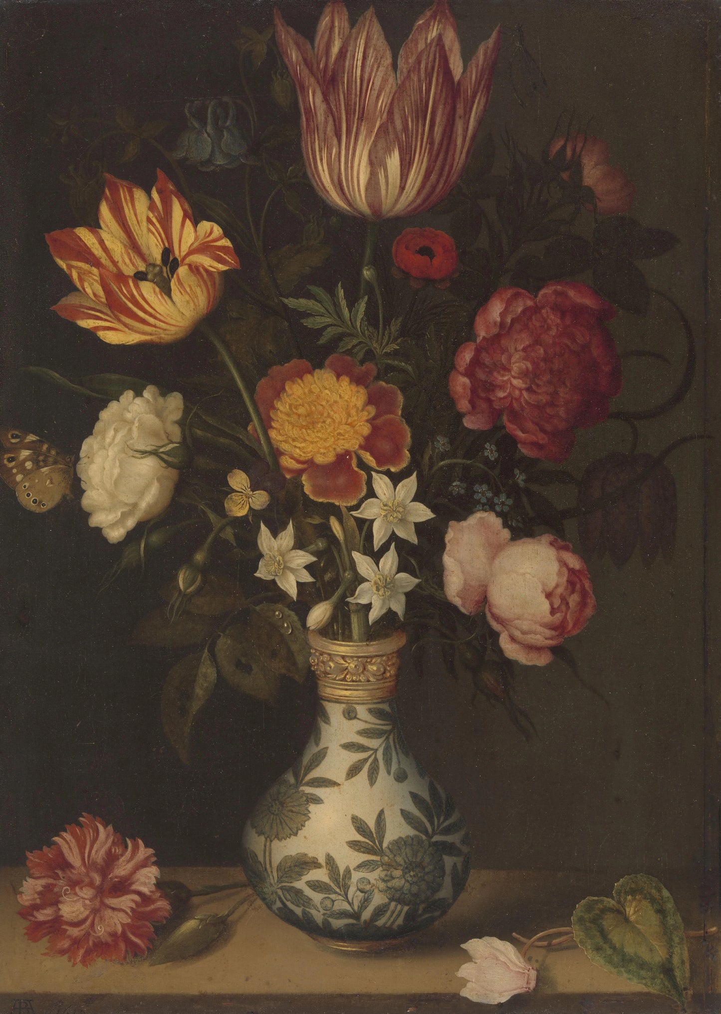 Still Life with Flowers in a Wan-Li Vase – Ambrosius Bosschaert (eigenhandig gesigneerd) Vintage Still Life Art Print | Wall Art Poster