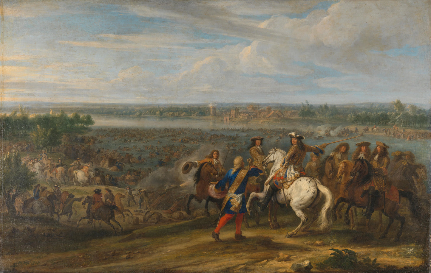 Louis XIV Crossing into the Netherlands at Lobith – Adam Frans van der Meulen Vintage Portrait Art Print | Wall Art Poster