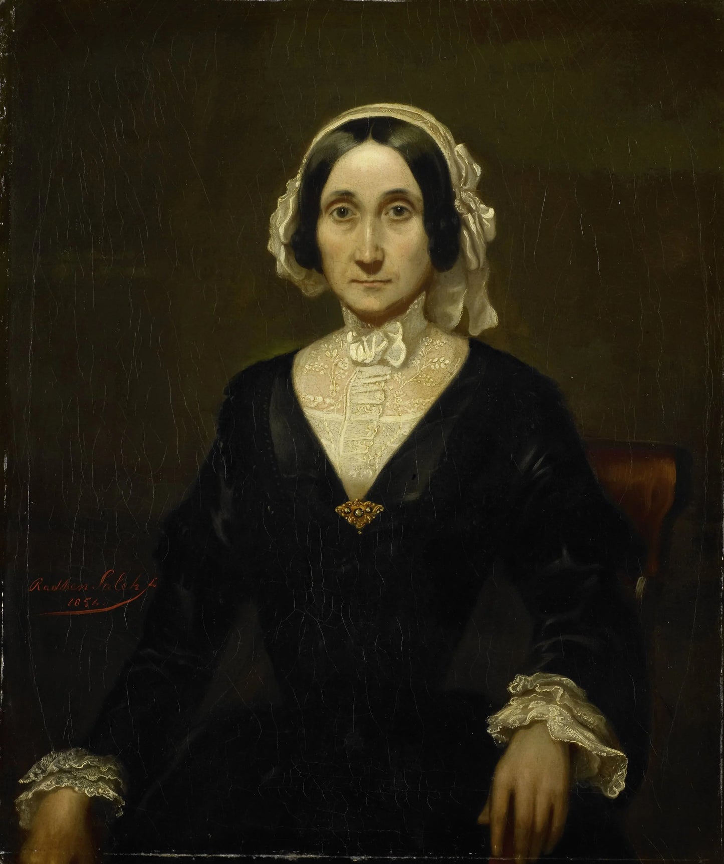 Portrait of Mrs. W.J.S. van Alphen, Baroness van Reede van Oudtshoorn – Raden Sarief Bastaman Saleh Vintage Portrait Art Print | Wall Art Poster