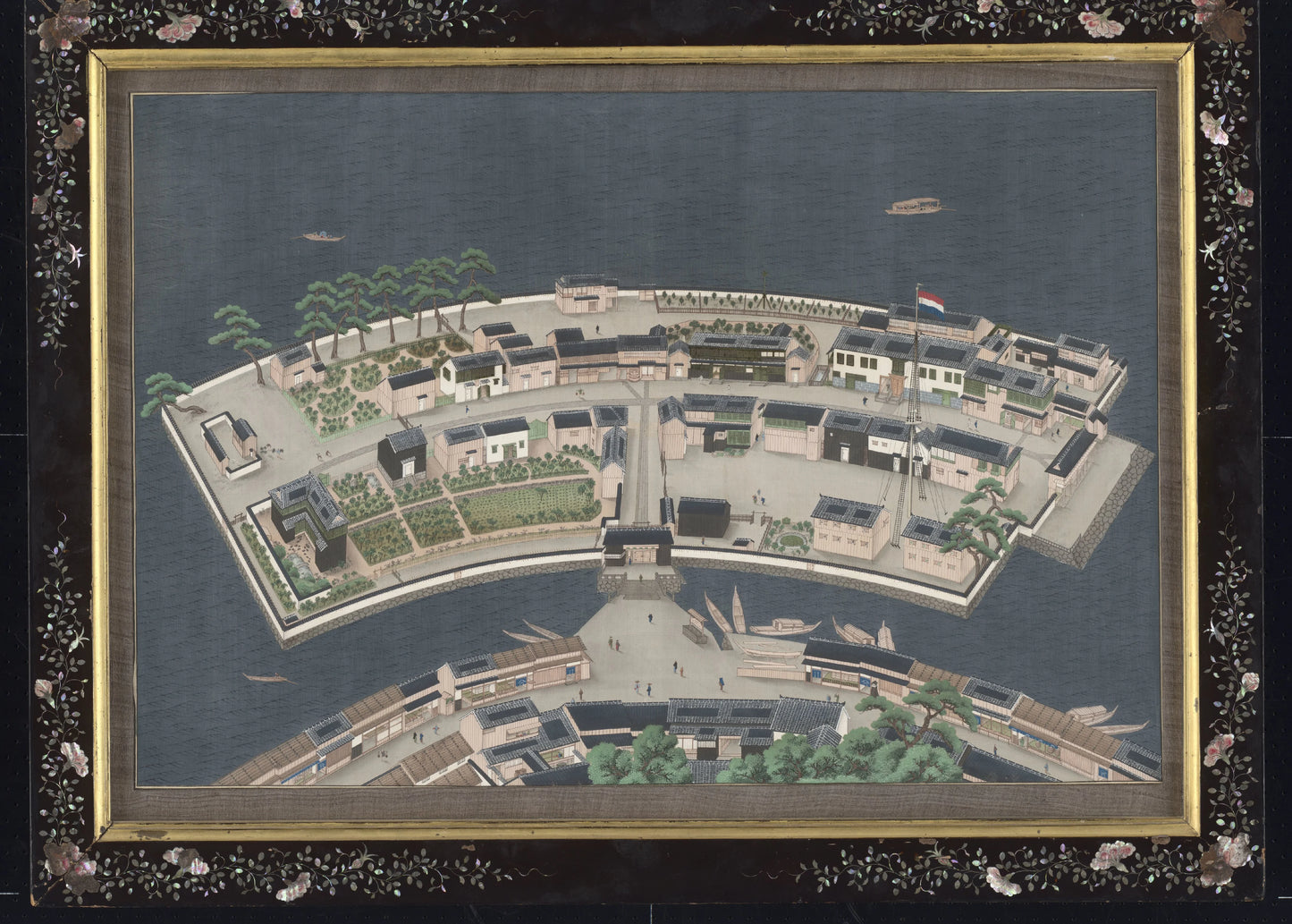 Het eiland Deshima – atelier van Kawahara Keiga Vintage Art Print | Wall Art Poster